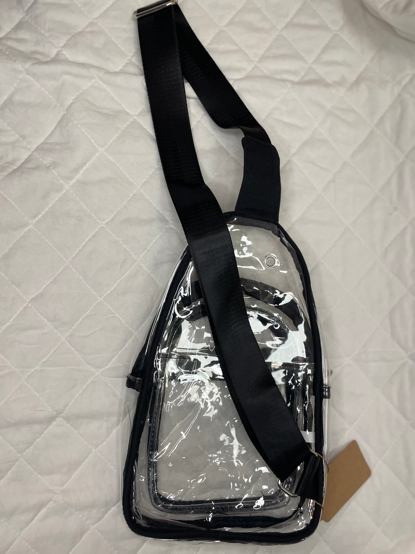 Black Strap Clear Bag