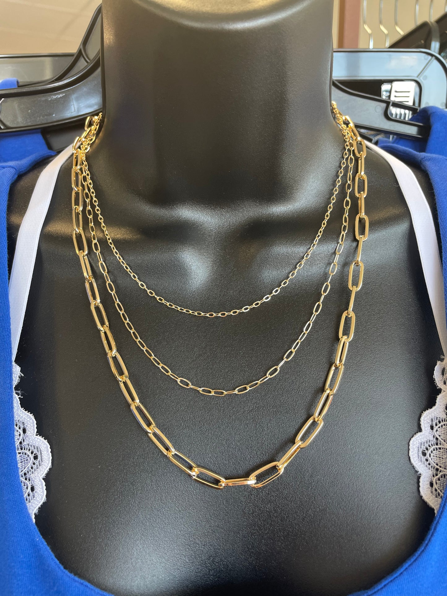 Triple Oval Chain Link Neckace