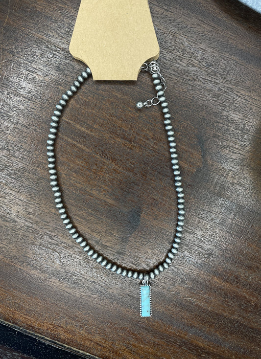 Turquoise Bar Choker Necklace