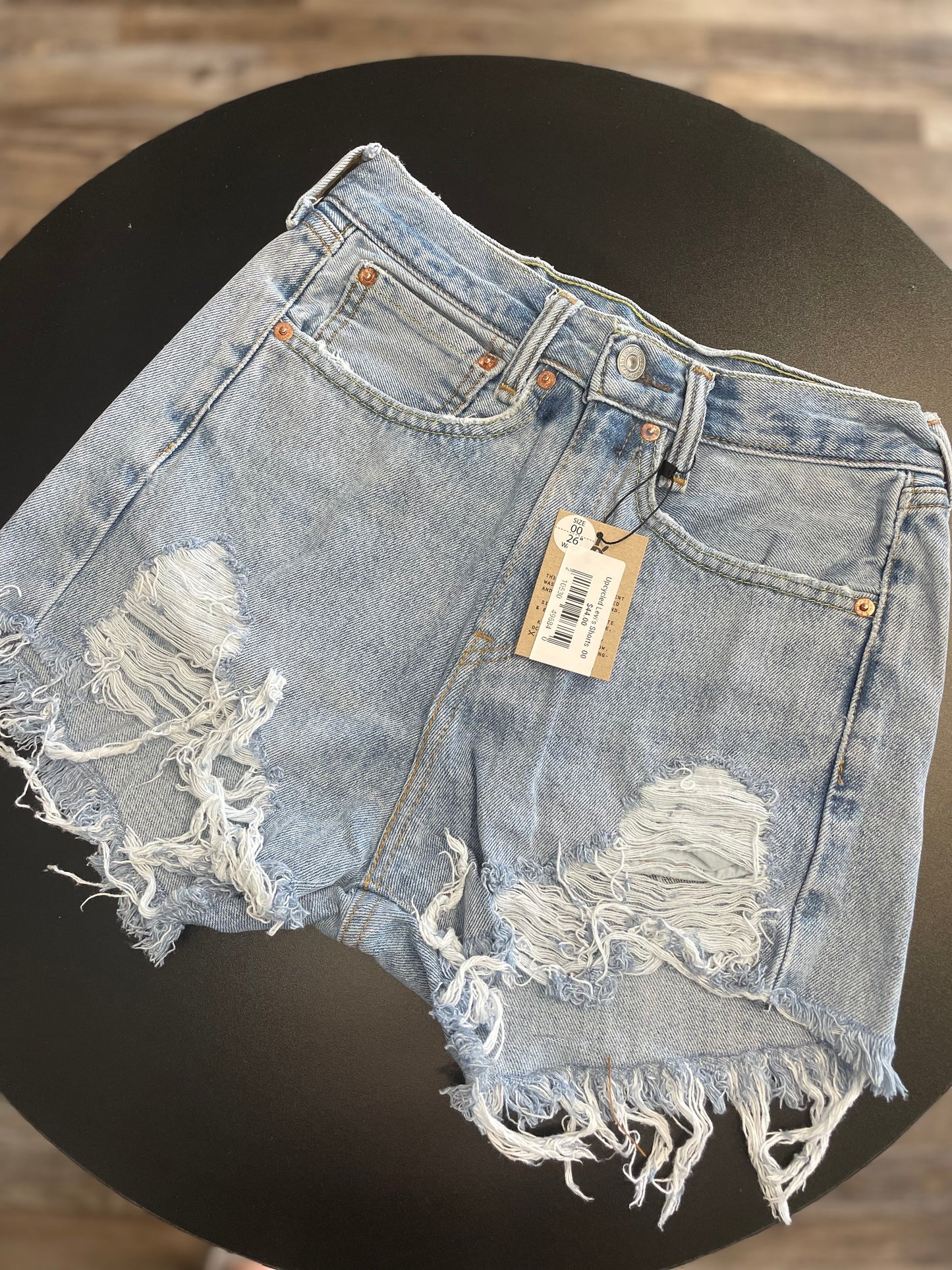 Upcycled Levi's Denim Shorts Frayed