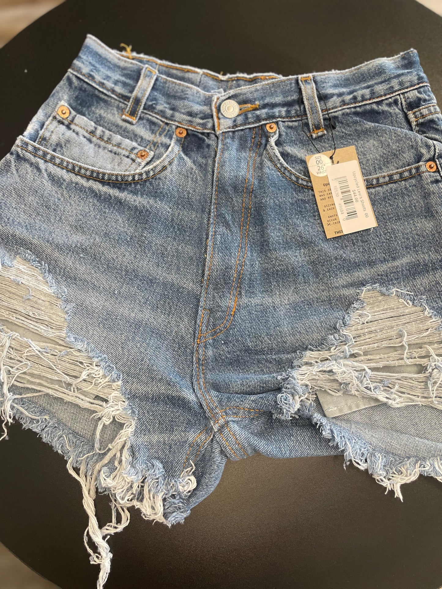 Upcycled Levi's Denim Shorts Frayed