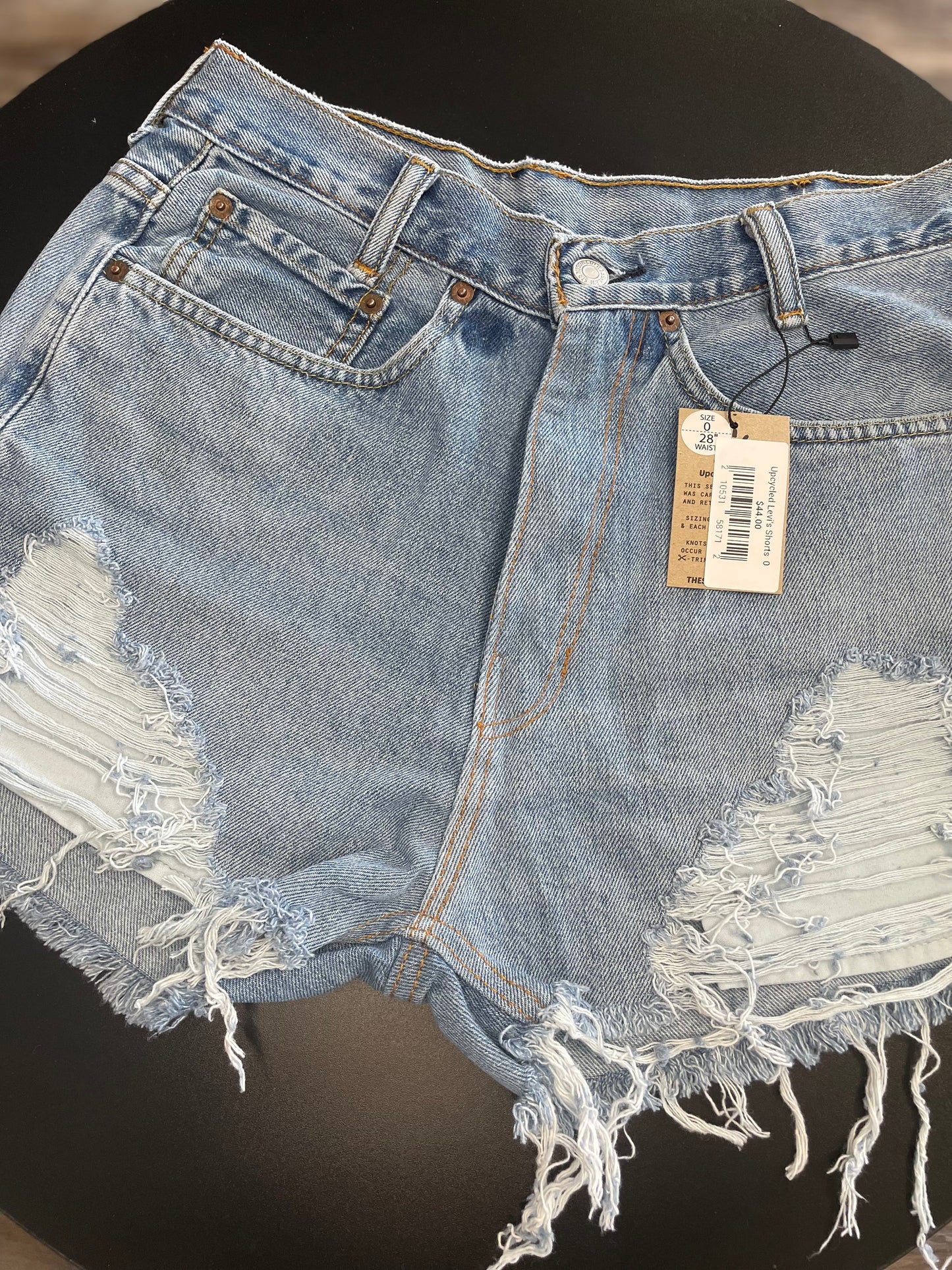 Upcycled Levi's Denim Shorts Frayed