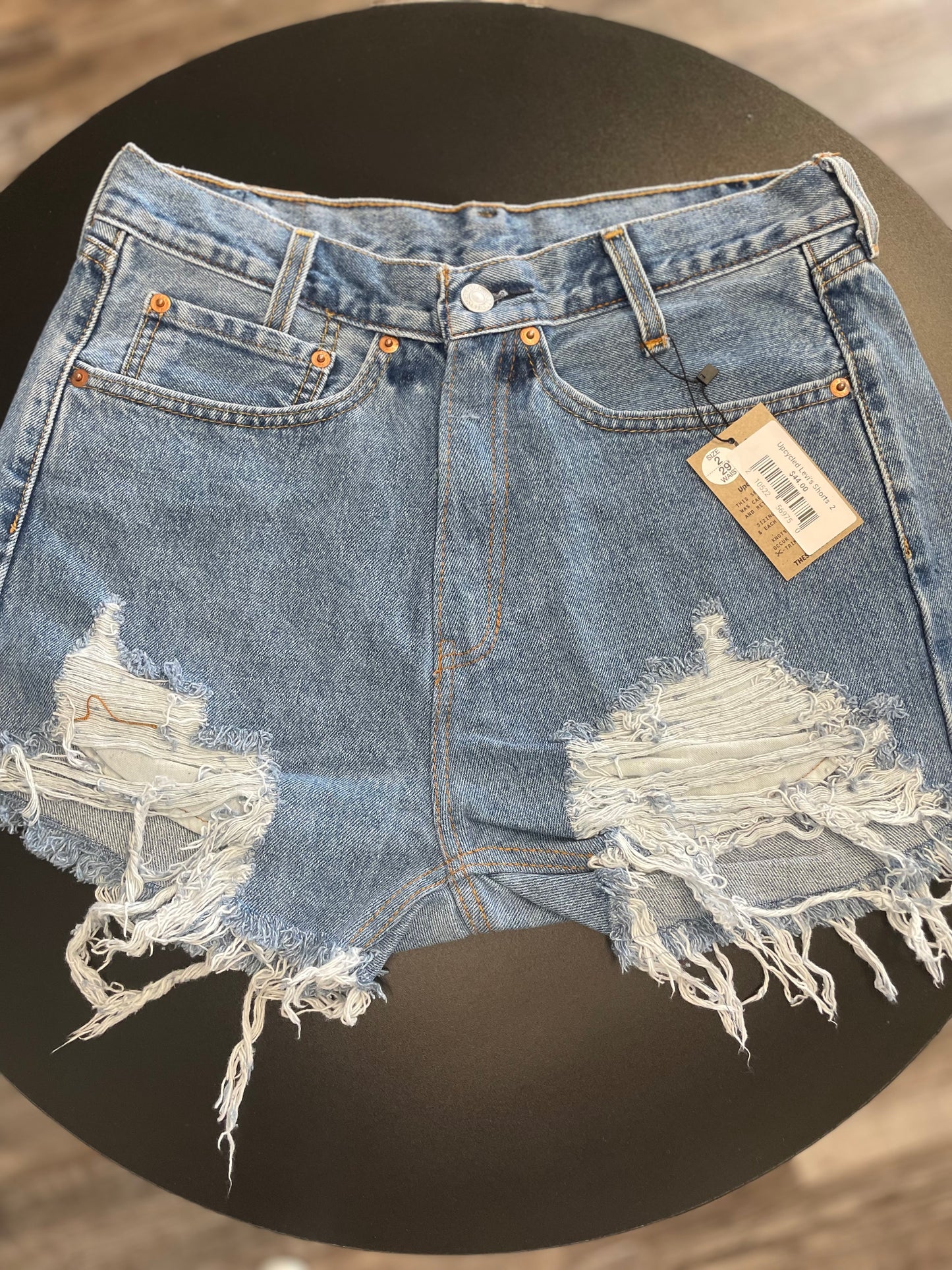 Upcycled Levi's Denim Shorts Frayed