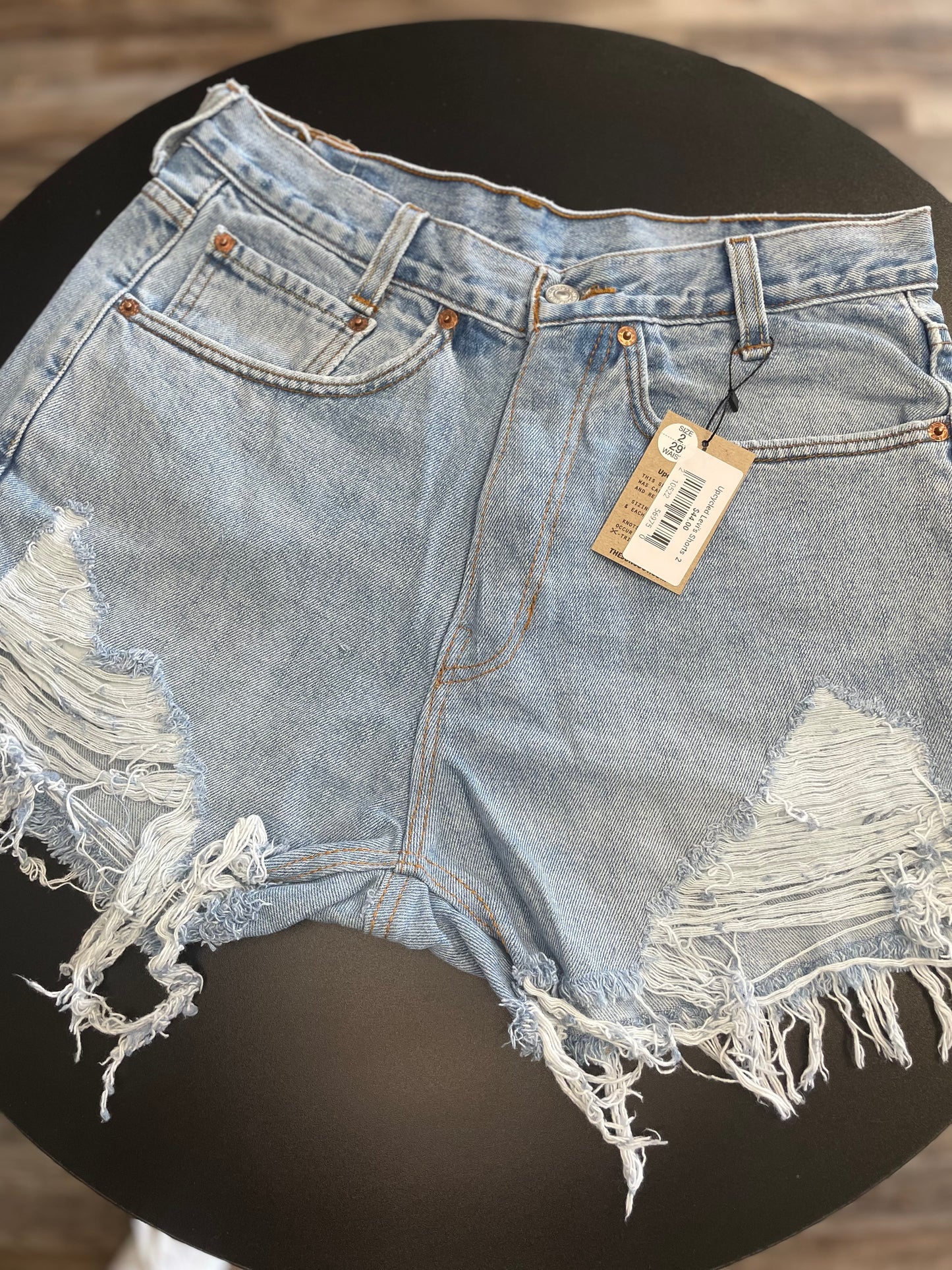 Upcycled Levi's Denim Shorts Frayed