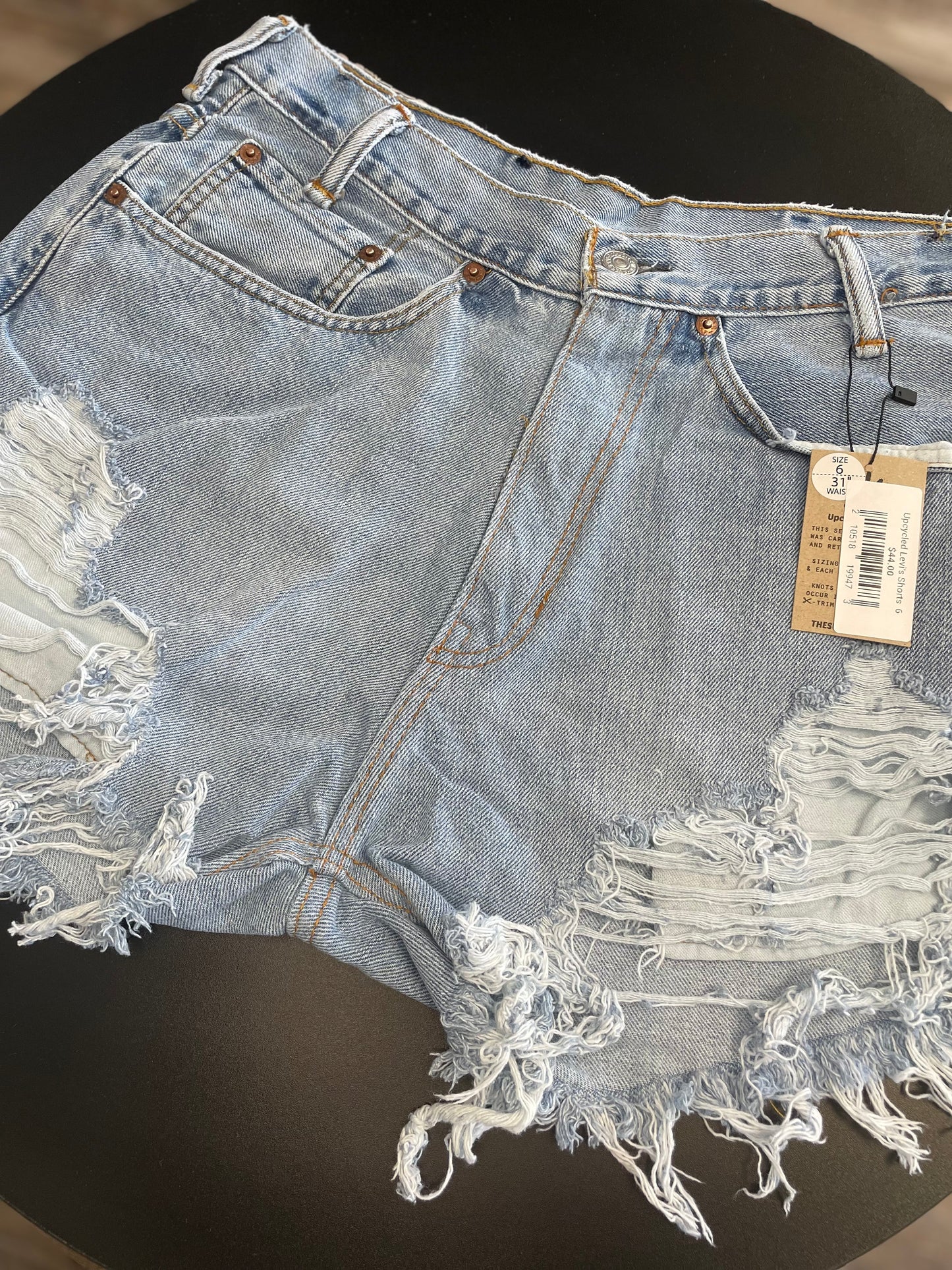 Upcycled Levi's Denim Shorts Frayed