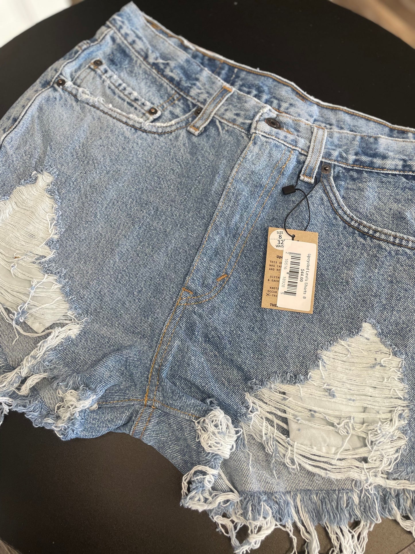 Upcycled Levi's Denim Shorts Frayed