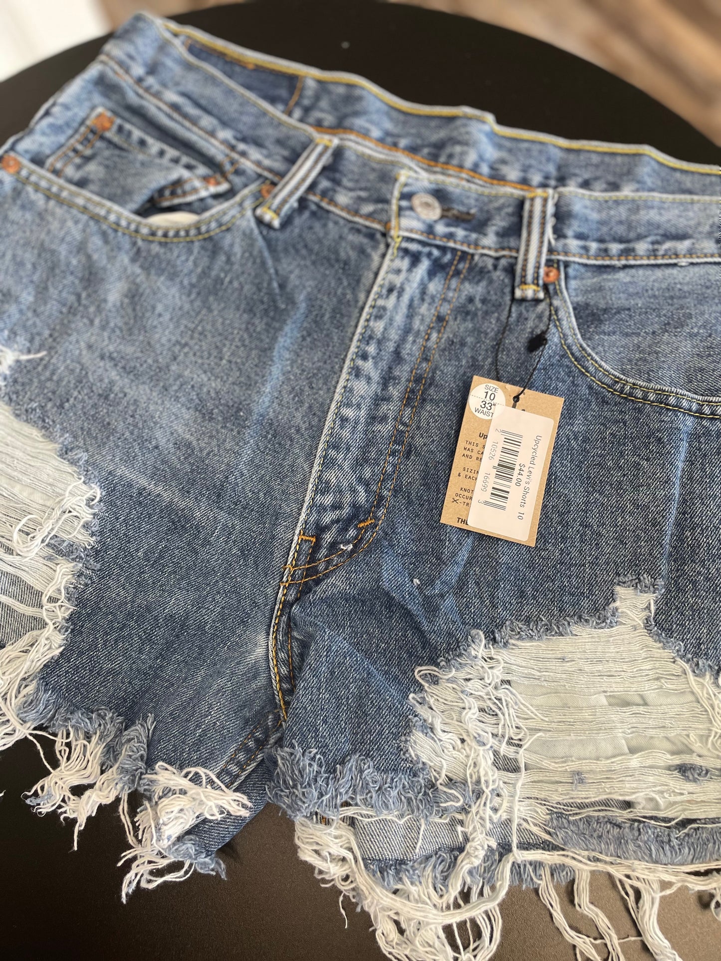 Upcycled Levi's Denim Shorts Frayed