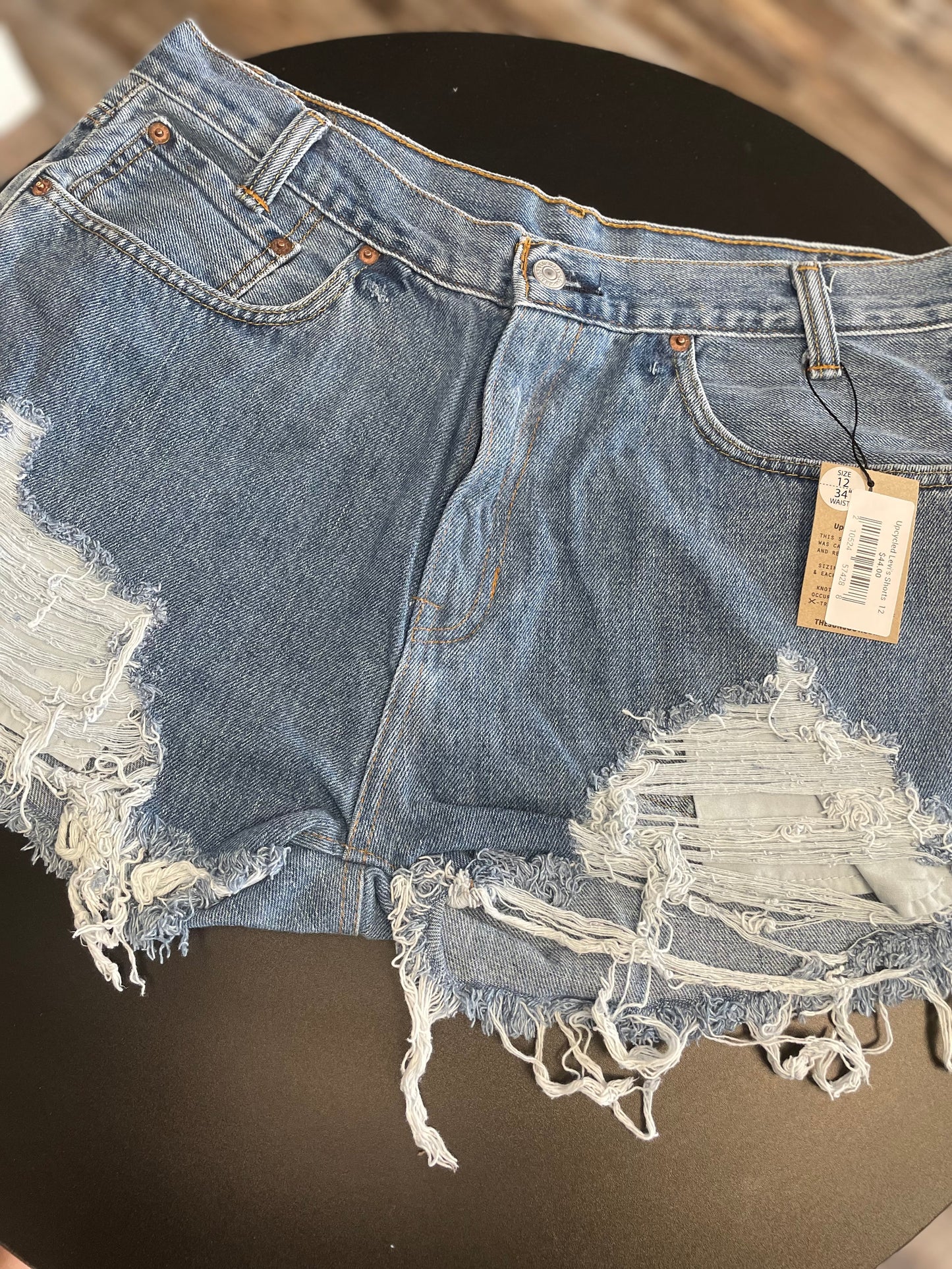 Upcycled Levi's Denim Shorts Frayed