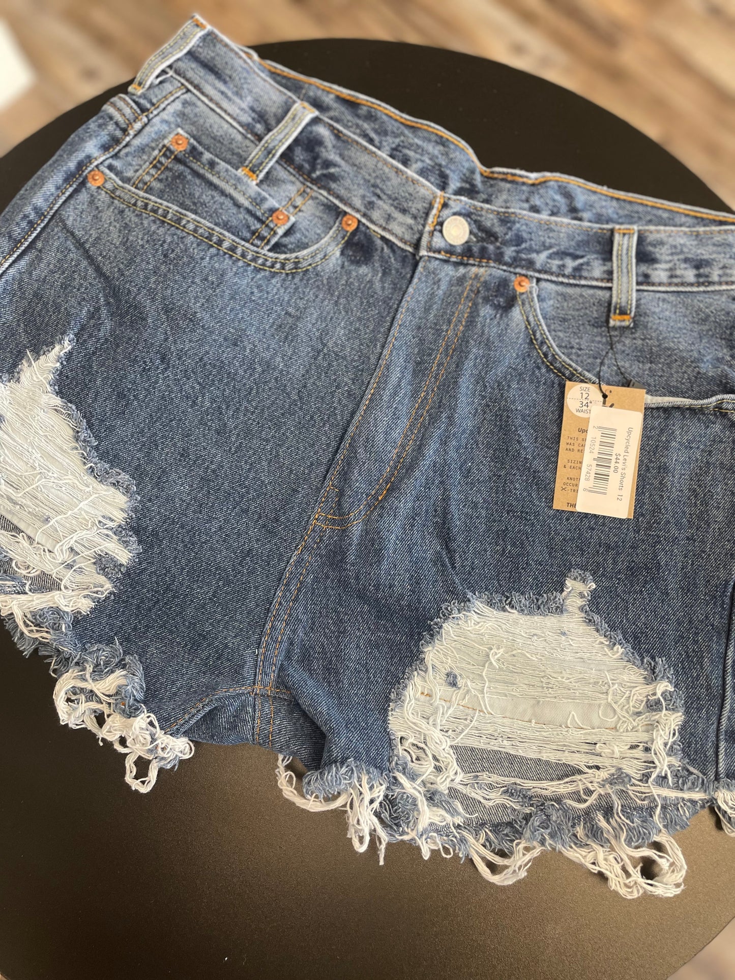 Upcycled Levi's Denim Shorts Frayed