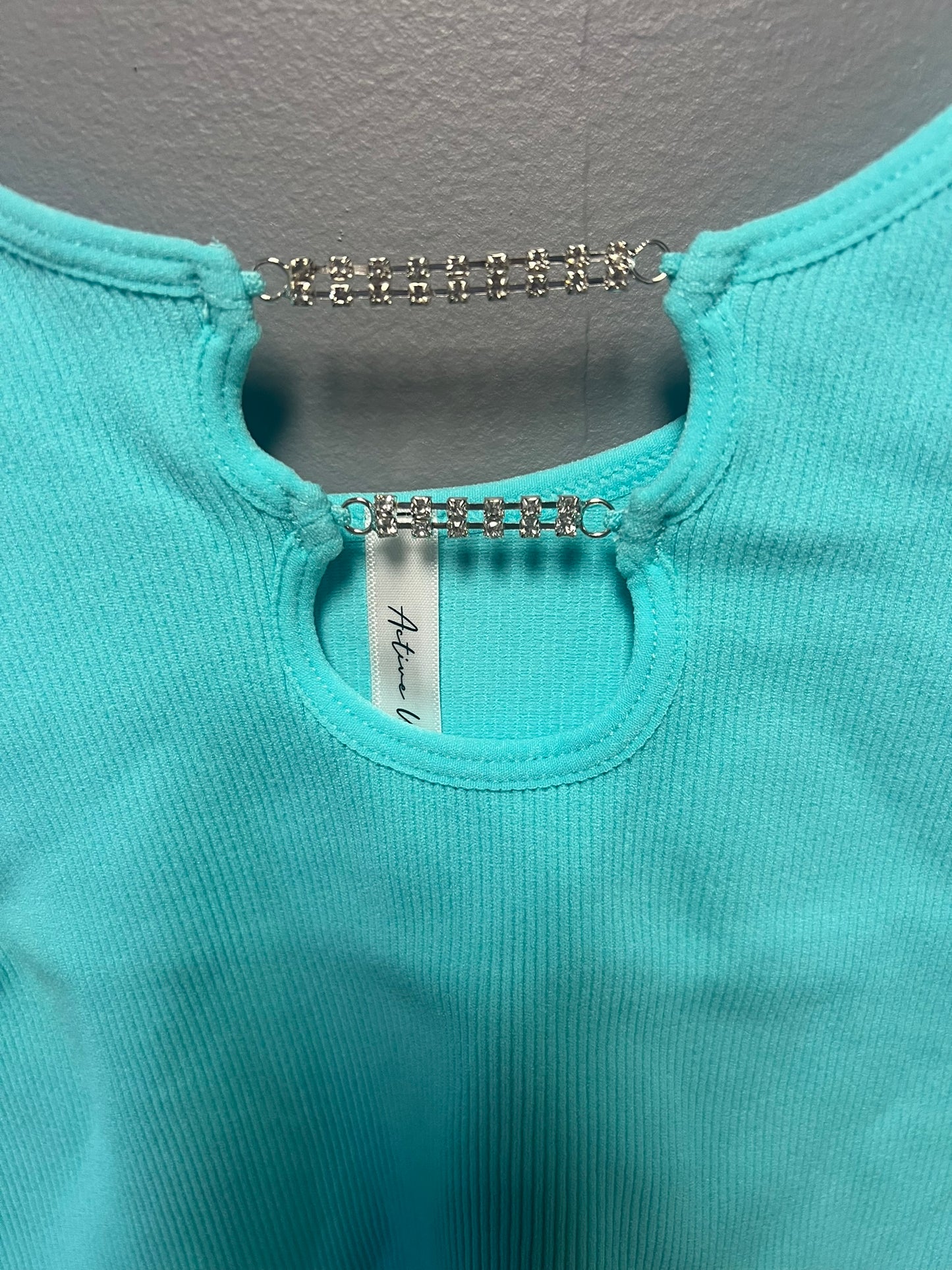 Rhinestone Seamless Ribbed Top