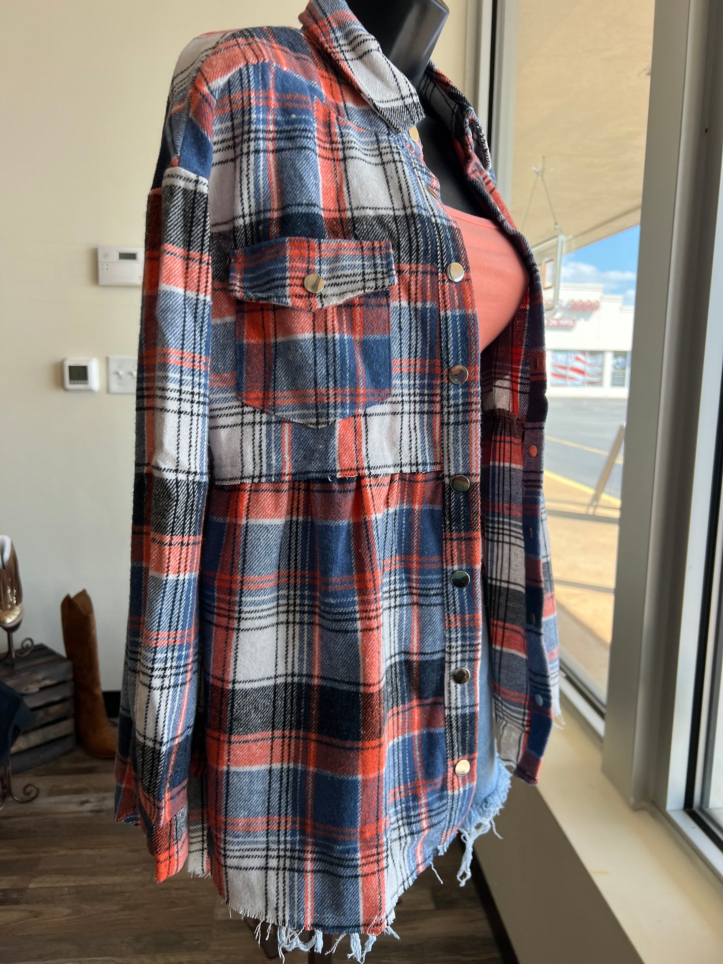 Plaid Ruffled Shacket