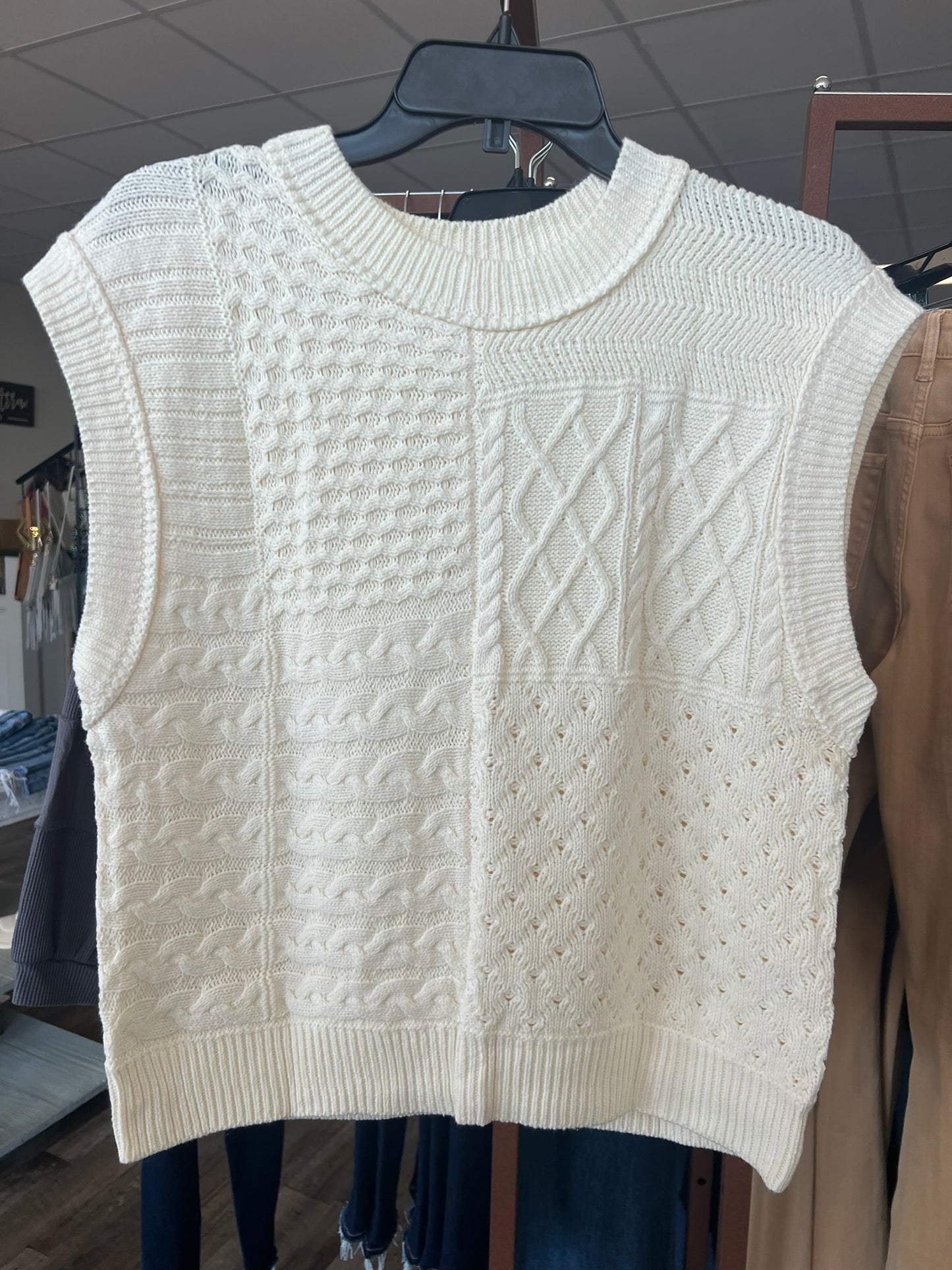 Cable Knit Sweater Vest