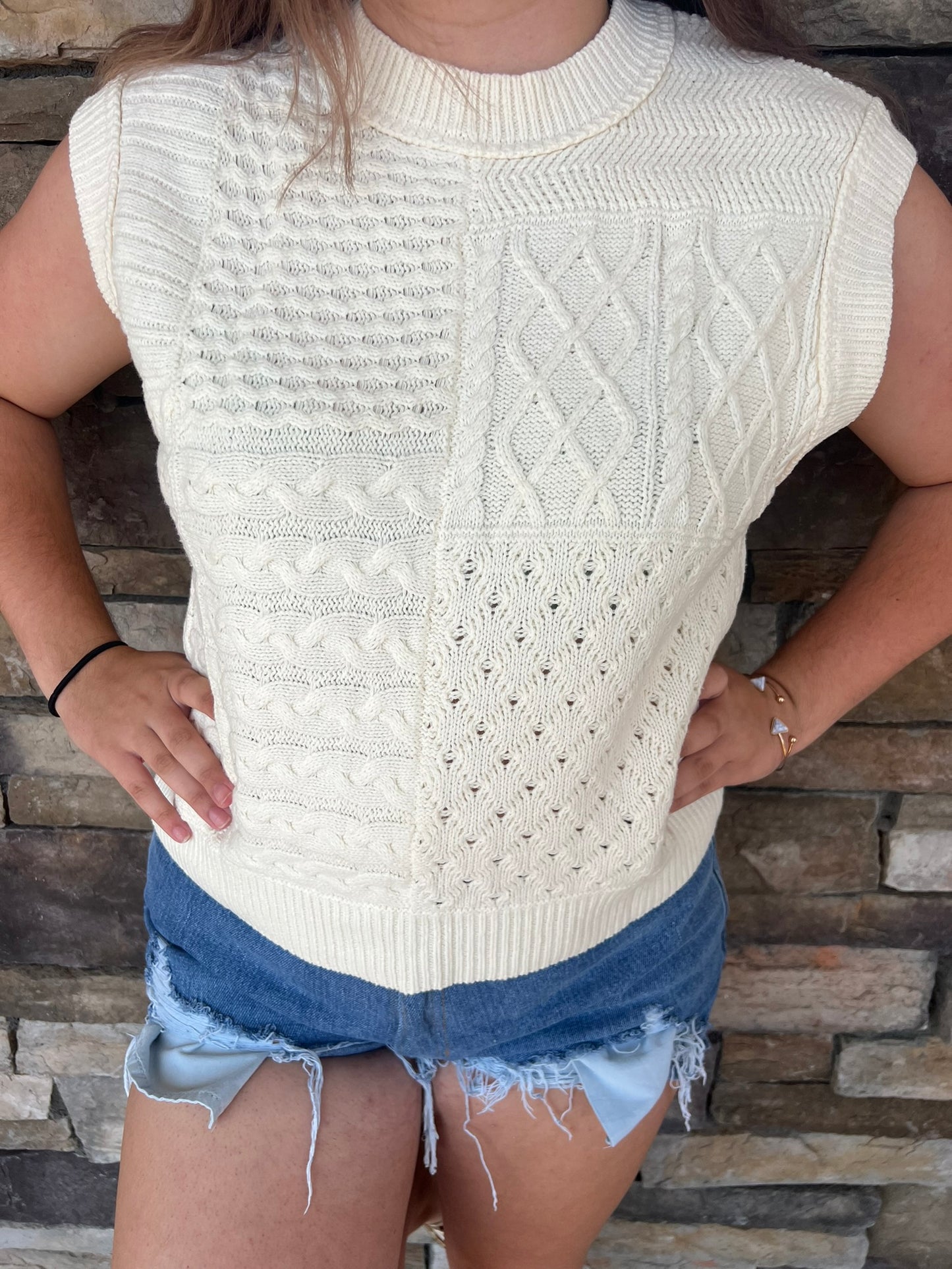 Cable Knit Sweater Vest