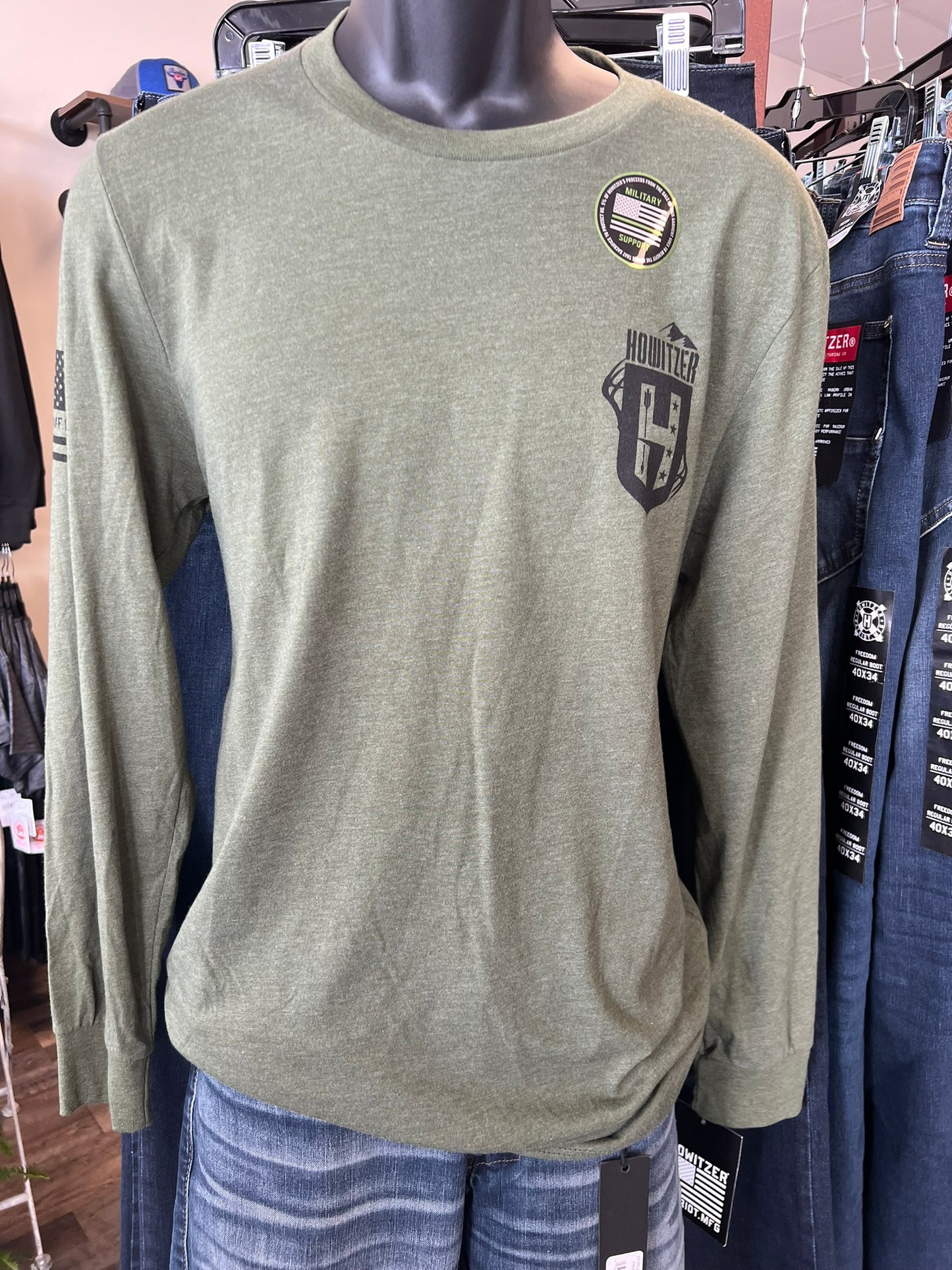 Green Howitzer long sleeve men's shirt