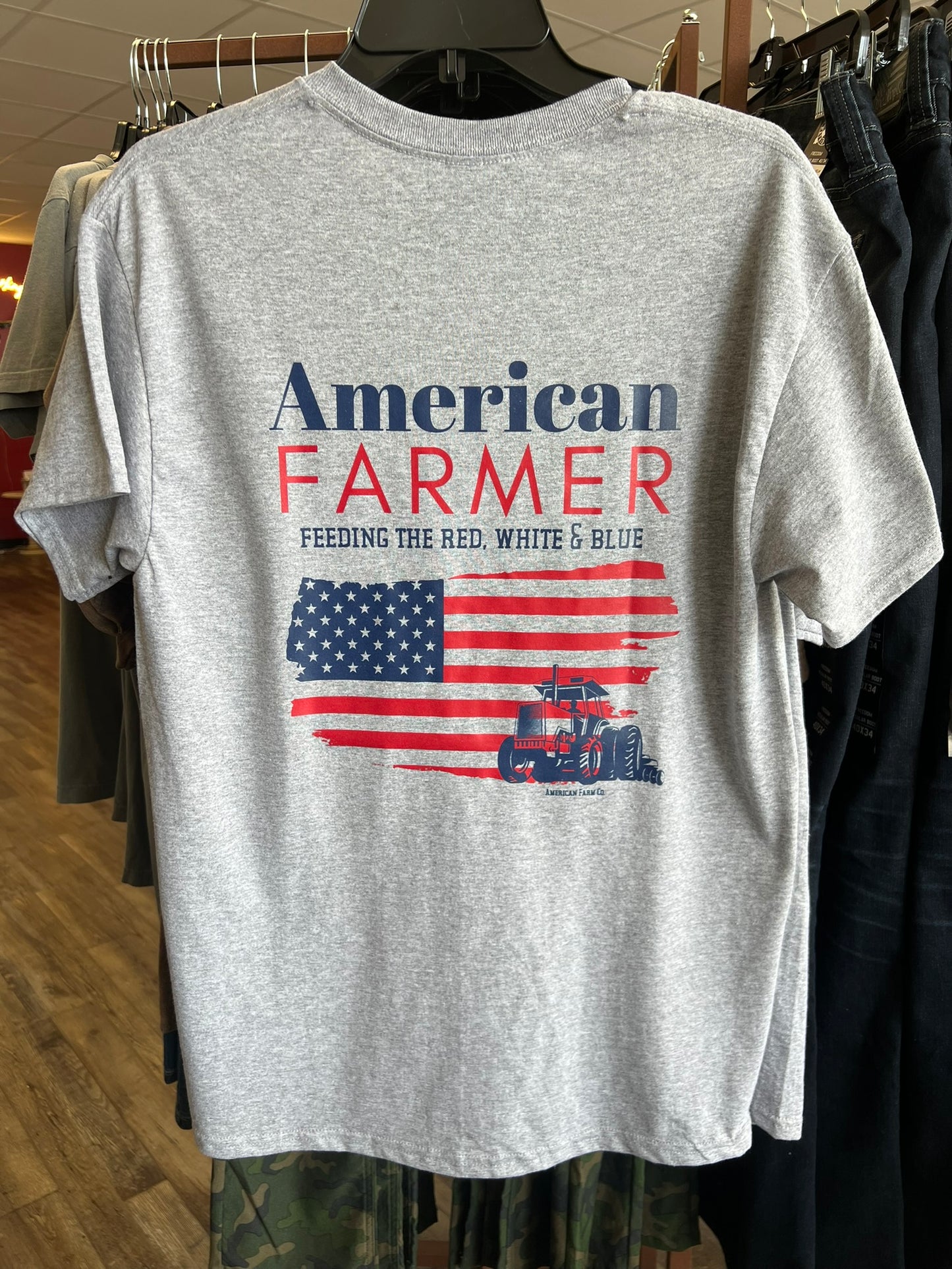 Feeding the Red, White, and Blue Unisex T-Shirt--American Farmer Collection