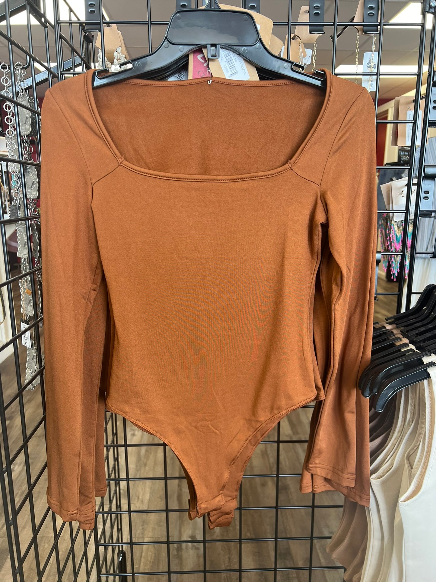 Square Neck Long Sleeve Body Suit