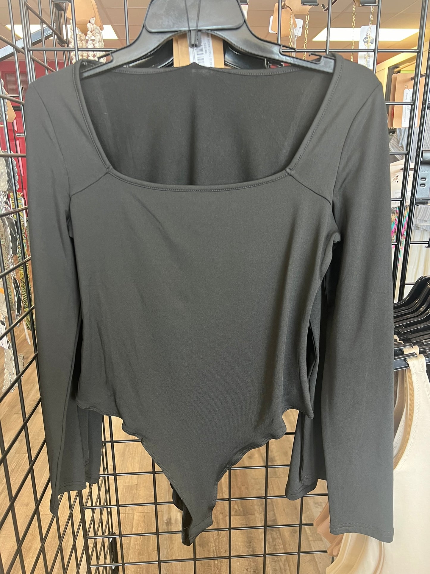 Square Neck Long Sleeve Body Suit