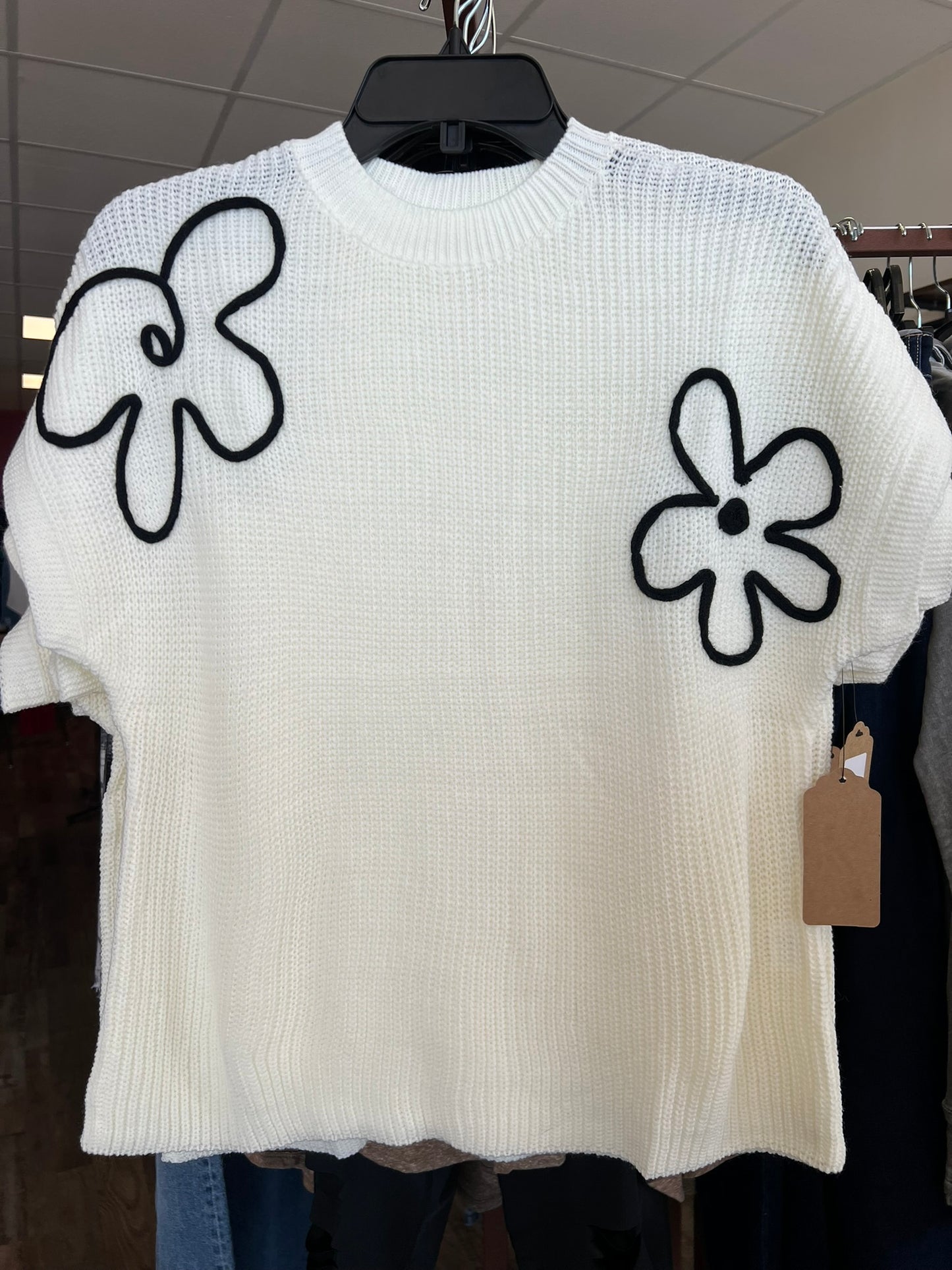 Cream Flower Sweater