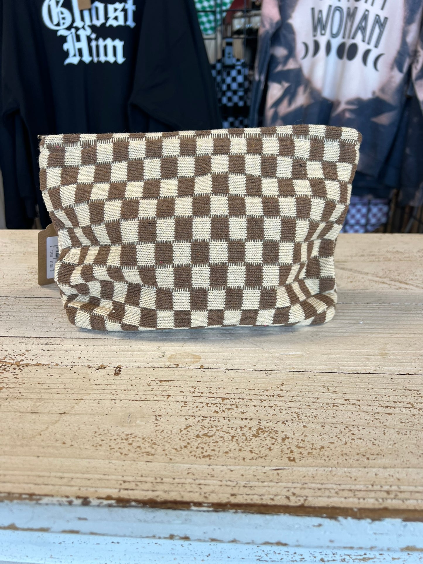 Checkered Makeup Bag