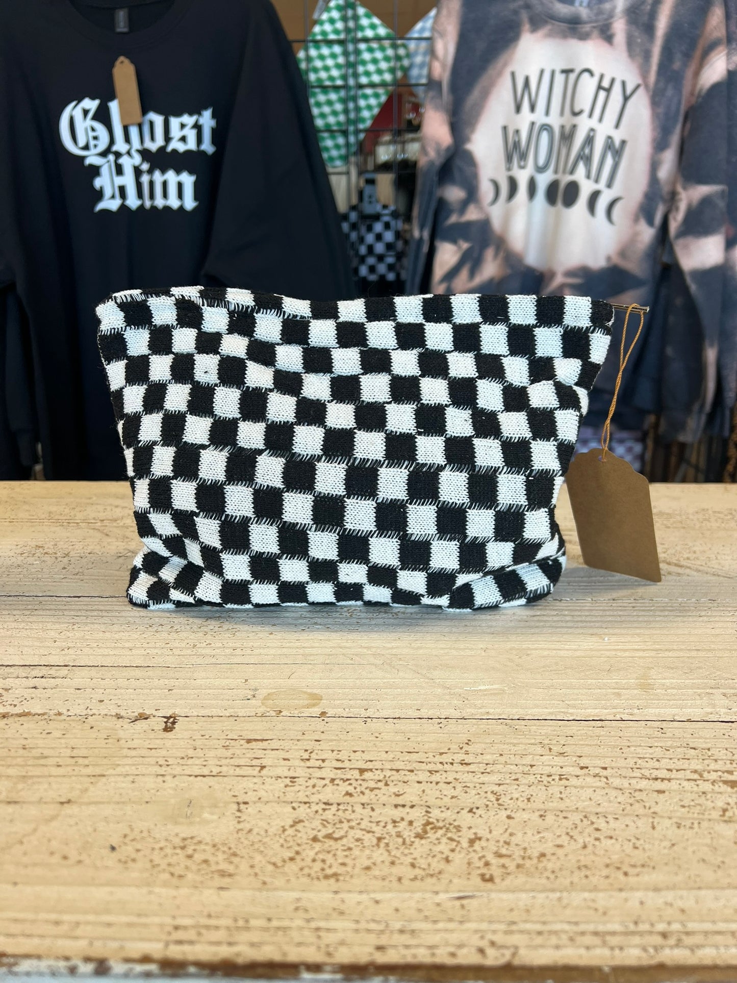 Checkered Makeup Bag