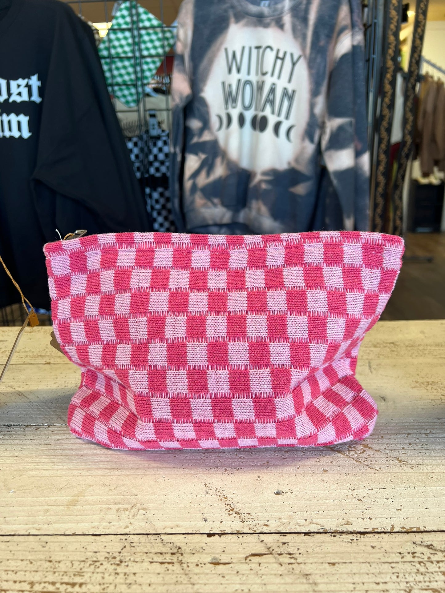 Checkered Makeup Bag