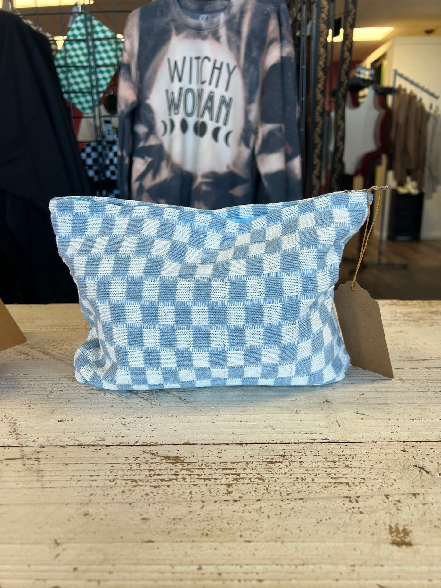 Checkered Makeup Bag