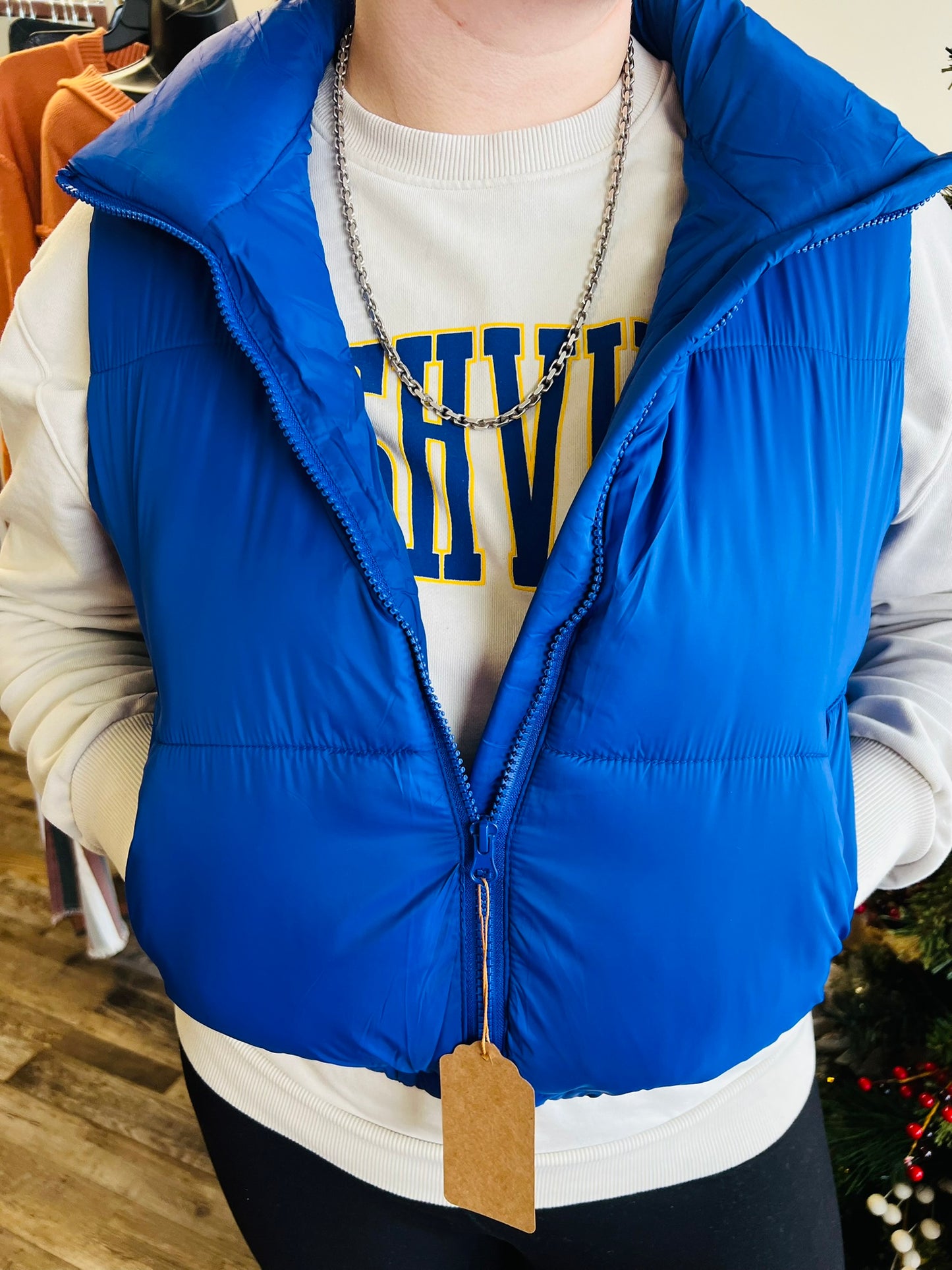 Nylon High Neck Puffer Vest