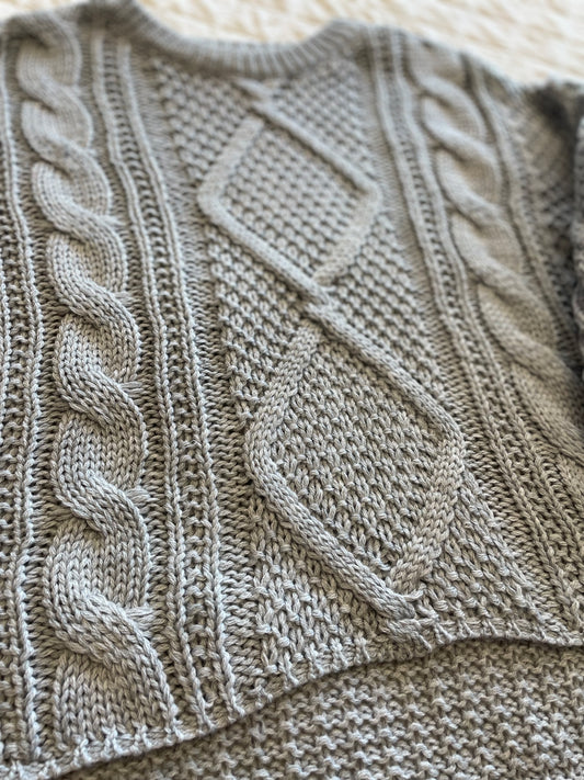"Adela" Grey Knit Sweater