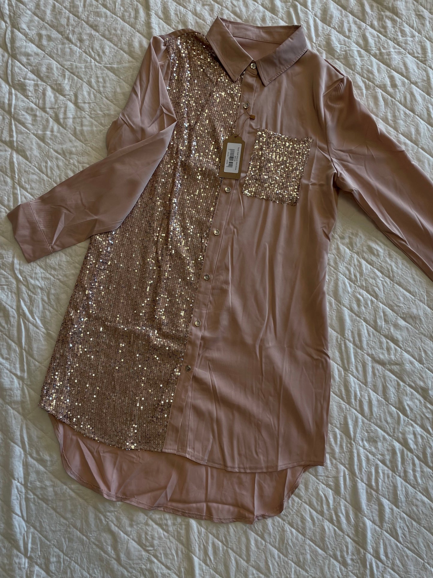 Sequin Shirt Dress