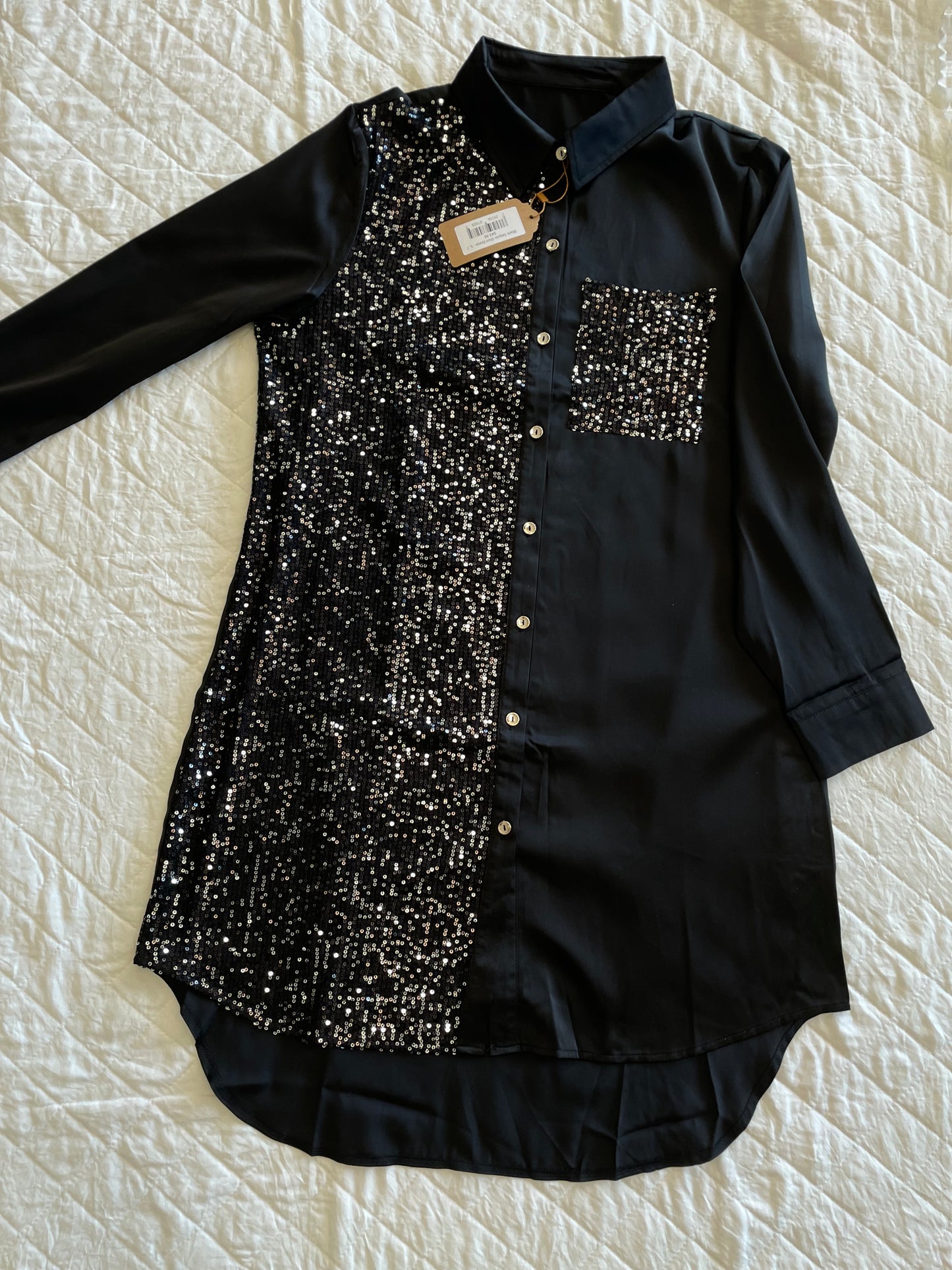 Sequin Shirt Dress