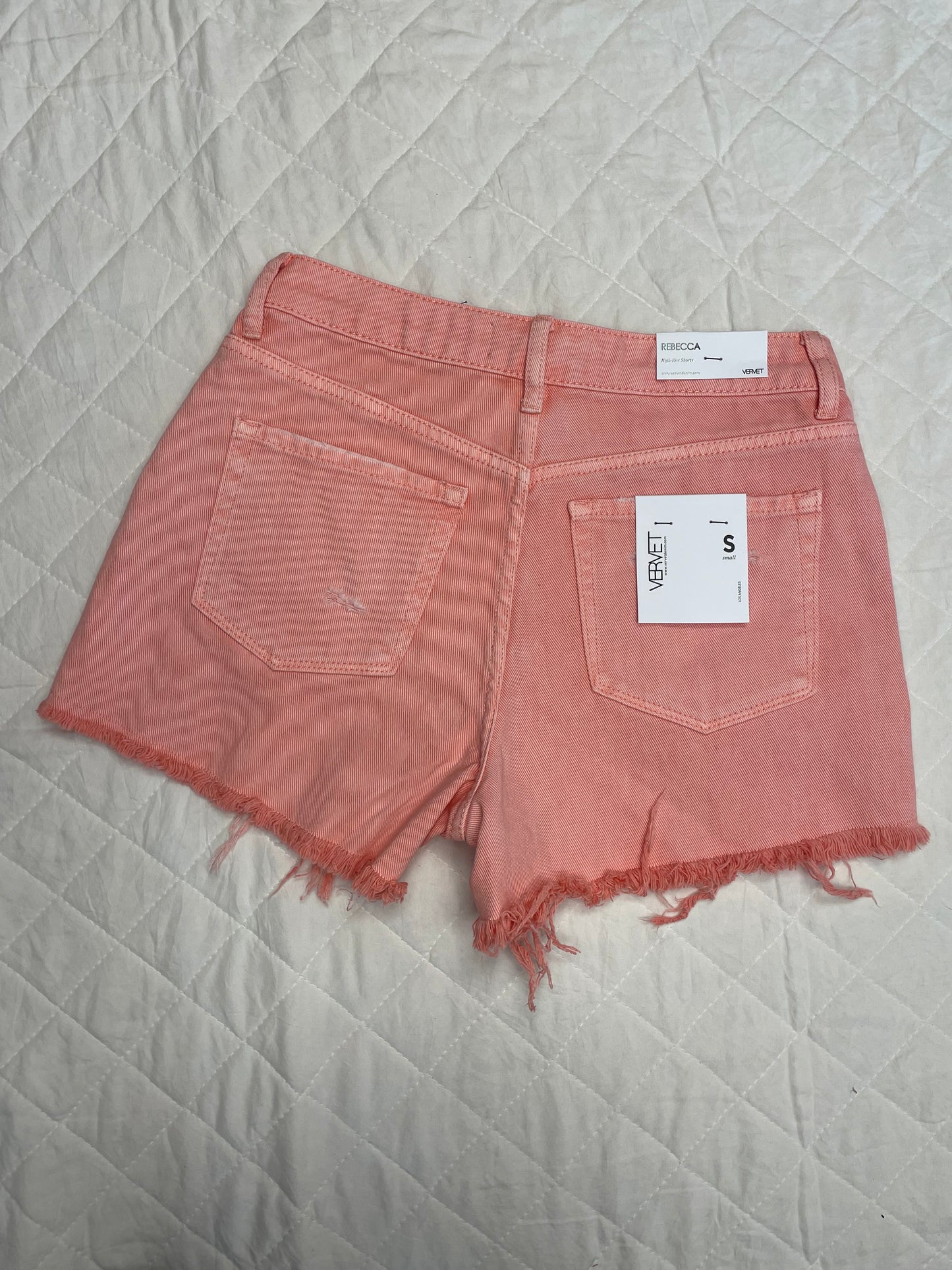 Vervet Pink Side Slit Denim Shorts