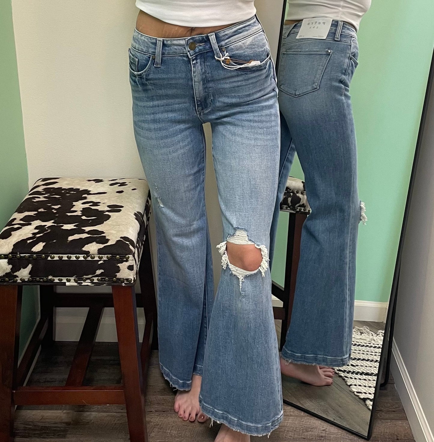 Petra Light Wash Flare Jeans