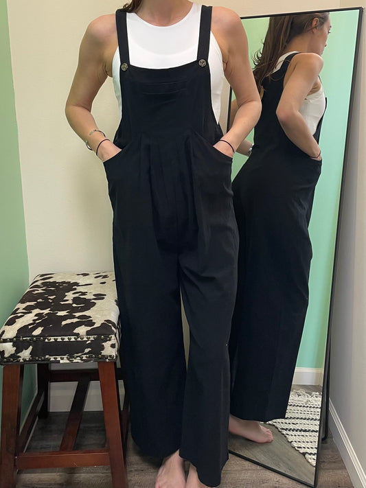 Overalls with Button Latch