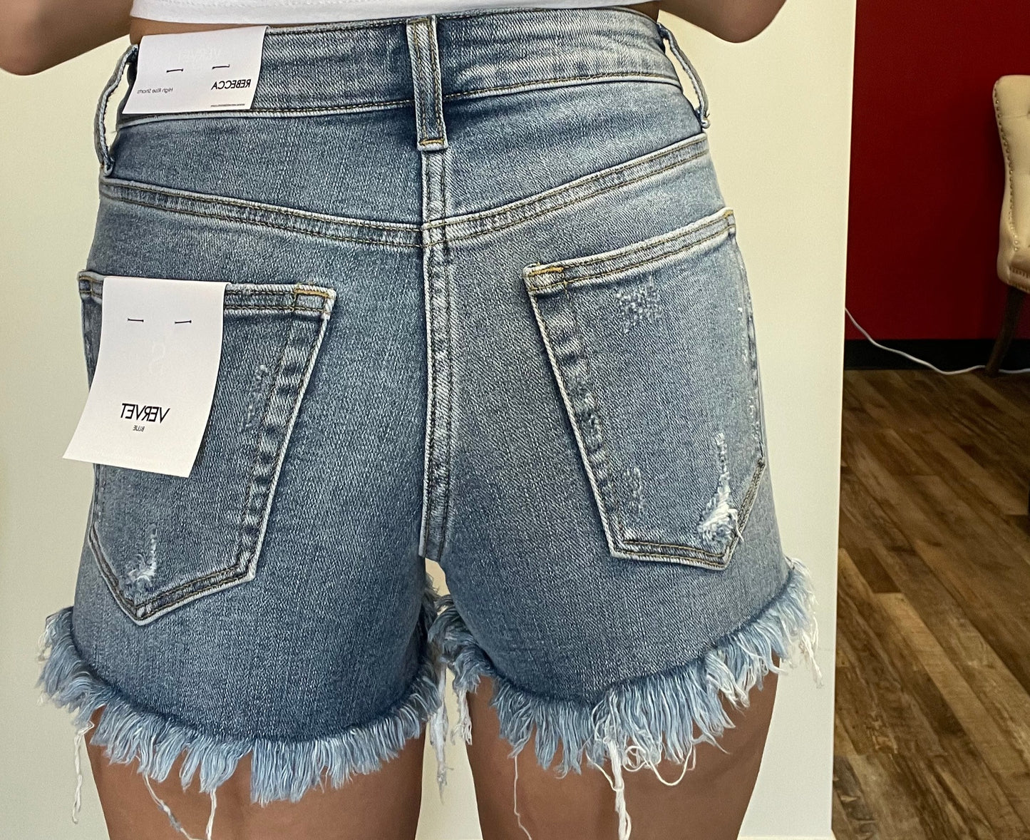 Vervet Criss Cross Denim Shorts