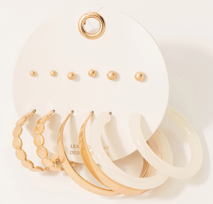 Matte Assorted Hoop Earrings Set