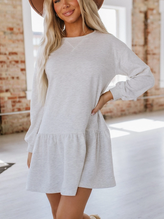 Shiloh Ruffle Hem Sweatshirt Dress