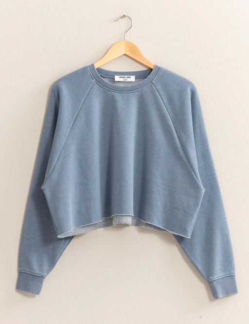 Raw Hem Cropped Sweatshirt