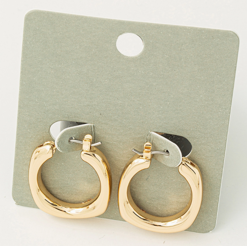 Smooth Edged Huggie Hoop Earrings