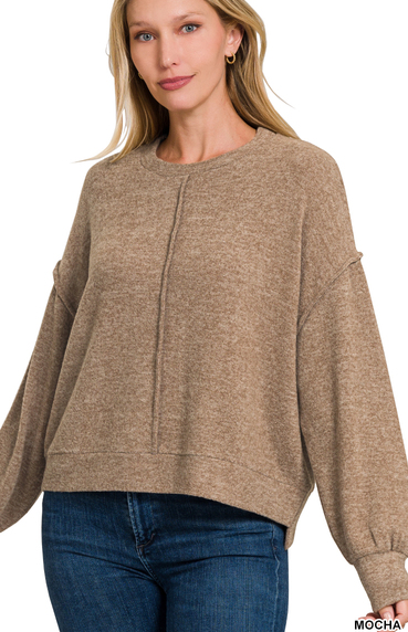 Hacci Hi-Low Hem Sweater