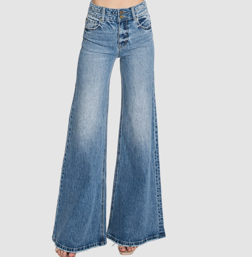 Petra High Waisted Vintage Wide Leg Jeans