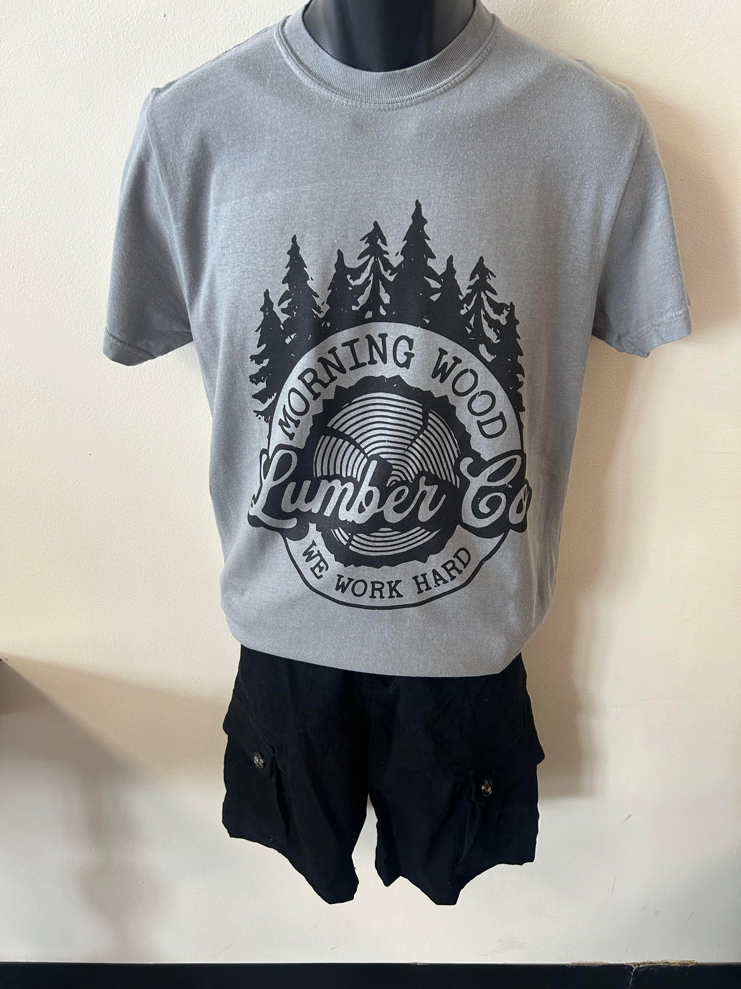 Lumber Co Morning Wood Gray Men's Tshirt